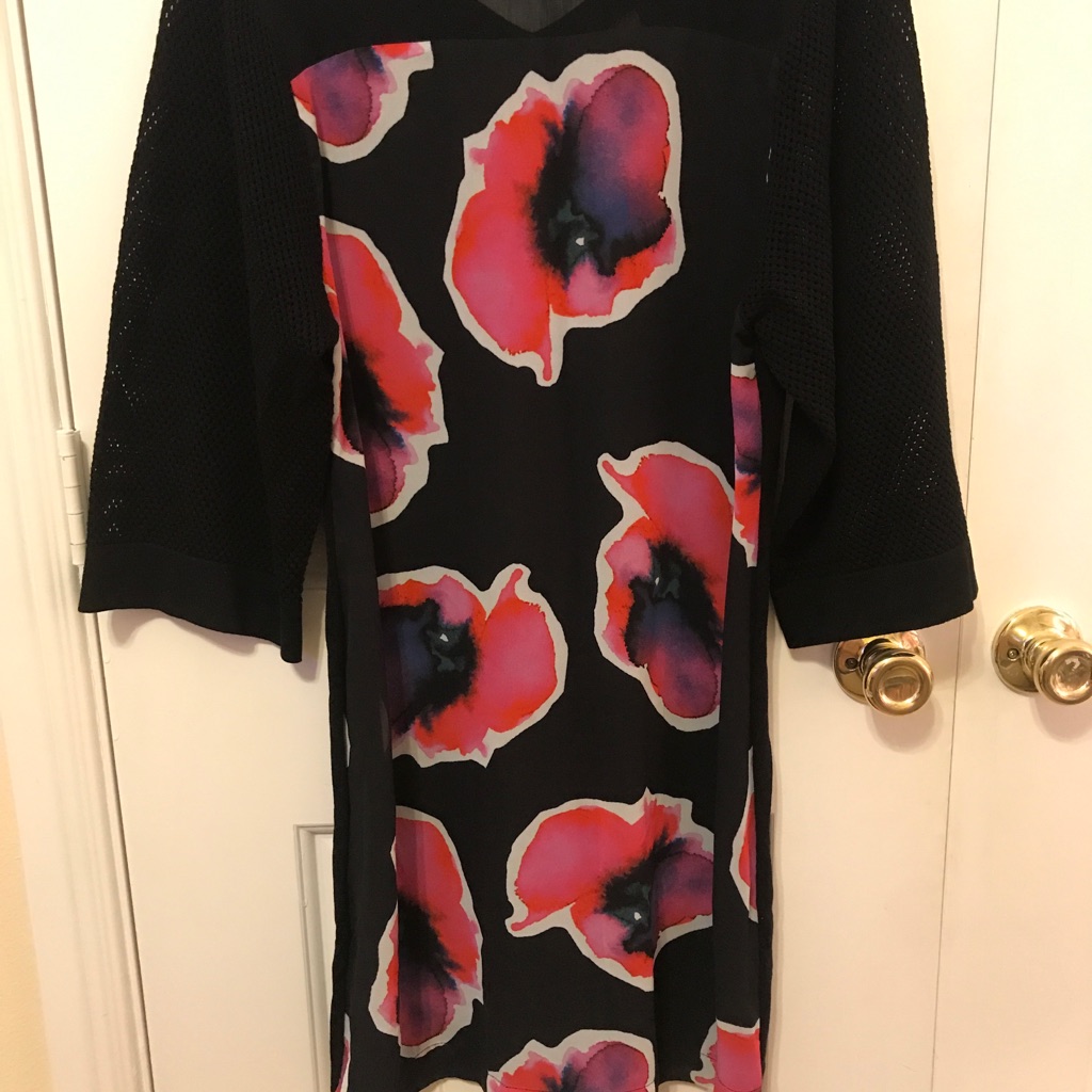 Cluny Anthropologie Floral Black Dress Nwot